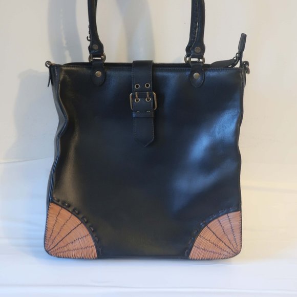 Nicole Miller Black and Tan Shoulder Bag - Picture 3 of 10